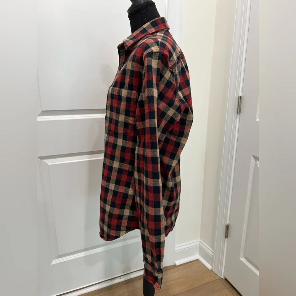 J. Crew Mercantile Flex Red and Black Plaid Shirt Medium
